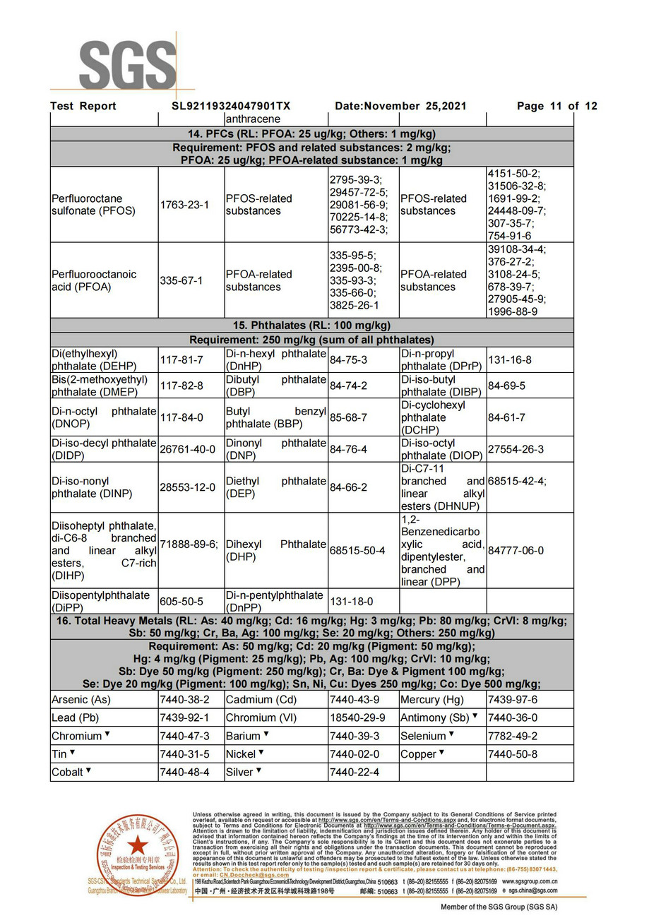 有害化學物質零排放檢測報告